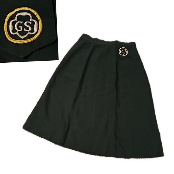 1950s Youth Girl Scouts Aline Skirt with Patch pocket / waist 22” * - Picture 1 of 4